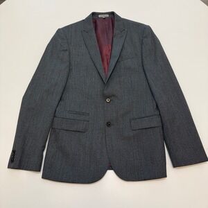 Express Photographer Fitted Grey Wool‎ Blend Blazer Jacket Mens 40R